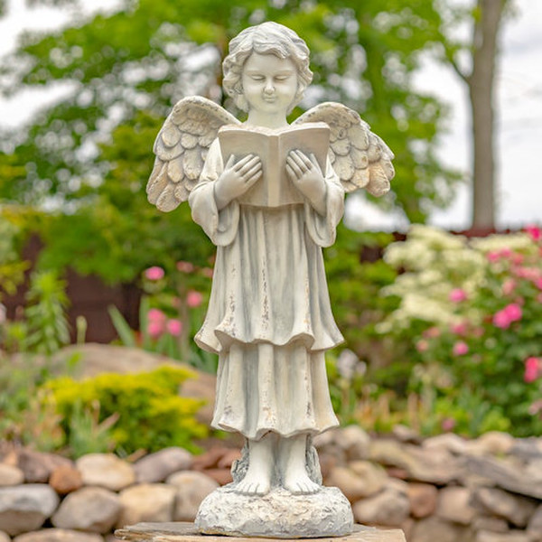 Angel Reading Book Garden Sculpture 39" High